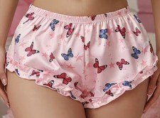Womens CD TV Pink Silky Feel Bloomers French  Panties Knickers XL 16