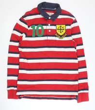 Jack Wills Men's Red Striped Rugby Polo M