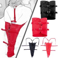 PULeather Arm Calf Leg Binder Bondage Slave Restraints Armbinder Glove BDSM Sets