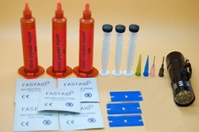 Crystal, Glass, Watch, Glasses, Plastic Repair Glue + 9 LED UV Torch Set