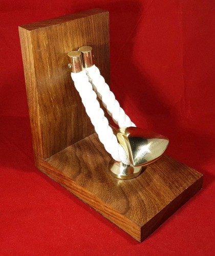Vintage brass rope - rope, wood