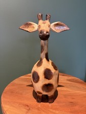 Hand Carved Wooden Giraffe