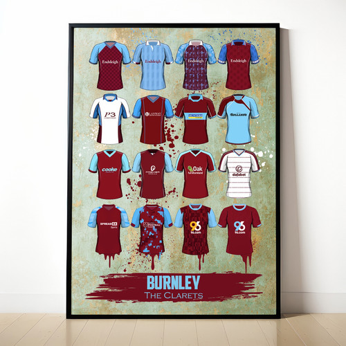Burnley painted shirt framed - painted,