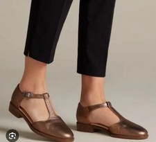 CLARKS TAYLOR PALM WOMENS BRONZE METALLIC FLAT CASUAL SHOES SANDALS UK 4.5 D