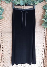 Black Velvet Long Maxi Skirt