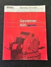 Gestetner 420 (410 400) Duplicator - Operating Instructions