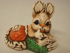 Moorcraft Vintage Woodlander Bunny Rabbits "Sue" Stoneware Hand Painted Reading