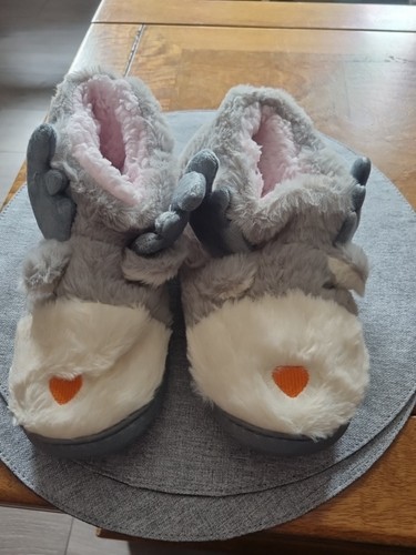 Ladies reindeer plush booties - ladies,