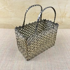 Vintage Woven Metal Basket –