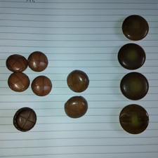 vintage buttons brown/leather