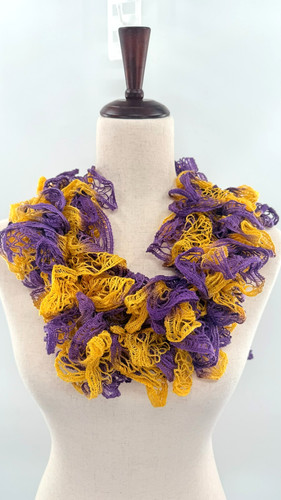 Handmade ruffle yarn scarf - handmade,