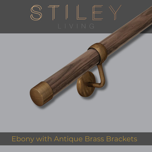 Ebony stair handrail wall - ebony,