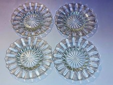 4 Fostoria? Glass Tea / Side Plates  17cm Clear Glass