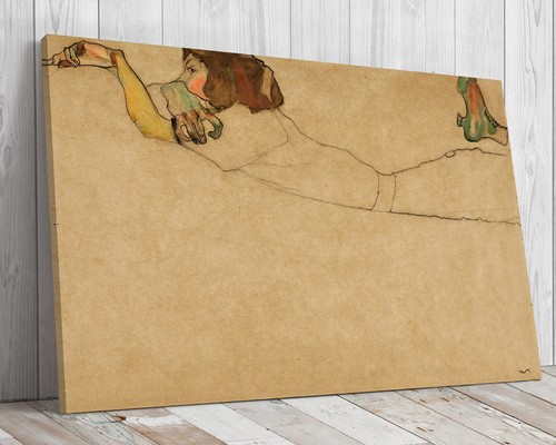 Girl reclining stomach by - stomach,