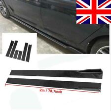 Universal Black Car Side Skirt Extension Rocker Panel Splitter Protector Lip UK