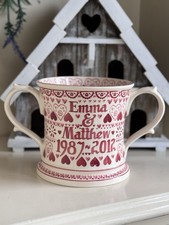 Emma Bridgewater ~ Rare Two Handled Vase ~ Sampler ~ Hearts 