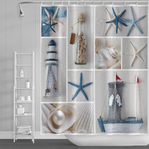 Nautical shower curtain with - nautical,