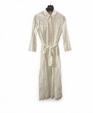 ZARA zw Women’s Embroidered Shirt Dress XL-White Midi Cotton Poplin. Size XL