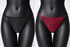 Ladies Silver Speckled Tangas