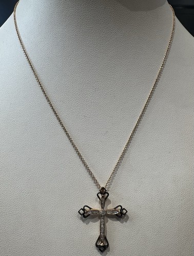 14ct rose gold cross - 14ct,