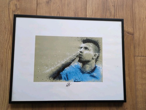 Sergio agüero framed painting - sergio,