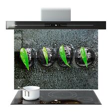 Kitchen Glass Splashback Toughened Tile Cooker ANY SIZE Water Plant Leaves WxH
