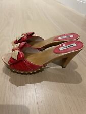 Miu Miu Patent Leather Wooden Clogs Sandals Size 4 UK 37 EU