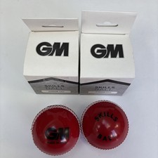 2x GM Skills Ball Junior Red/White New Cricket Training Practice - New