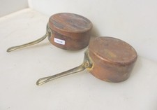Small Vintage Brass Pans Kitchen Brass Handles French Old Antique Sauce Pans