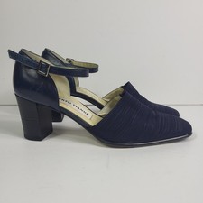 Roberto Vianni Mary Jane Womens Heel Shoes Navy Blue EU 37.5 UK 4- 4.5 SKU 4010