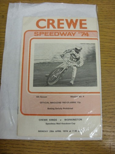 1974 speedway programme - 29/04/1974,