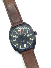 6-4247 Back Swiss Military Hanowa Men's Watch Original brown leather Strap date