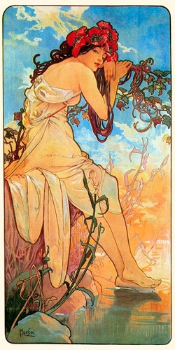 Summer season girl flowers - girl,