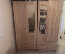 Brown Wooden Wardrobe 2 In 1