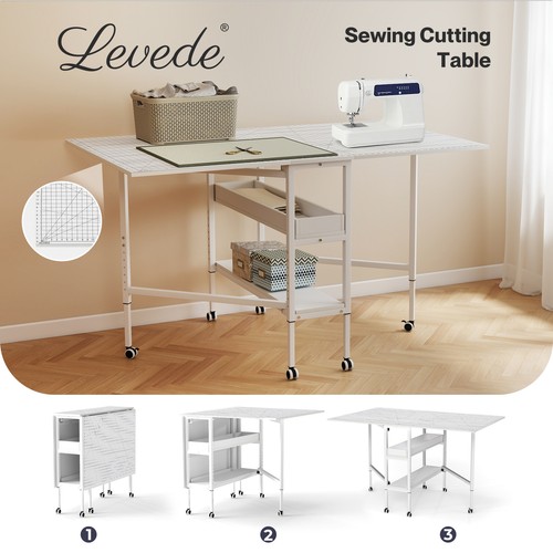 Levede sewing table foldable - table,
