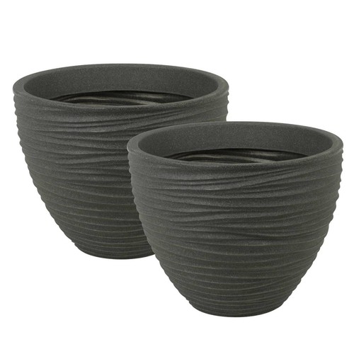 Large round modern plant pot - large,