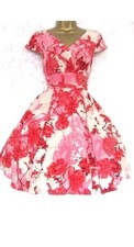 Ted Baker Cissi Pink Floral Silk Dress Size 2 UK/ 10 Wedding Guest *