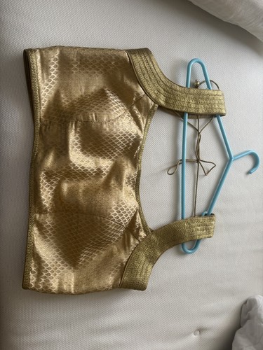 Gold brocade saree blouse - gold,
