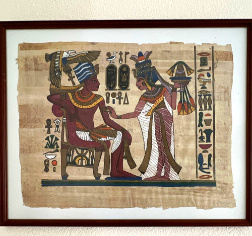 Framed egyptian papyrus art - framed,