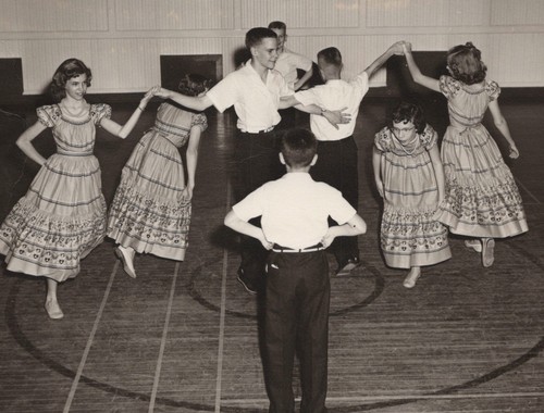 1950s boys girls folk dance - folk,