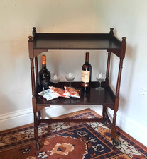 Vintage Antique English Oak  Two Tier Serving Trolley For Drinks Tea Snacks