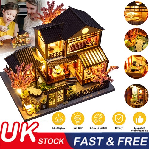 Diy wooden dollhouse kit - kit, led