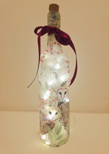 Barn owl bottle lamp rustic - barn, |