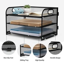 3-Tier Metal Mesh Paper Tray