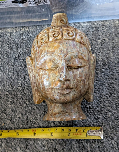 Carved stone buddha head - buddha,