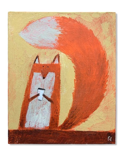 Fox with large takeaway - with,