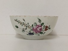 Antique C18th Pennington Porcelain Sugar Bowl Hand-painted Floral Sprays Pattern
