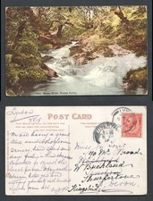 1918 KGV Lynton Tiverton Redirected Doone Valley Water Slide Postcard