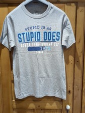 Bubba Gump London T-shirt Forrest Gump Grey Small S Stupid Is As Stupid Does 