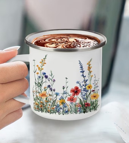 Enamel cup vintage - enamel,